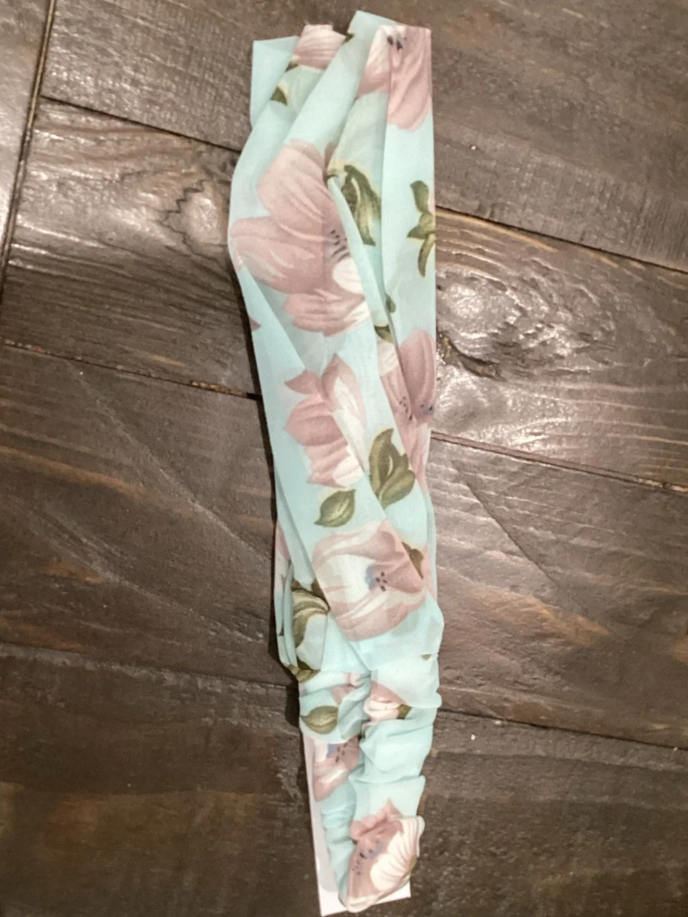 Floral Twist Headband in Mint and Blush